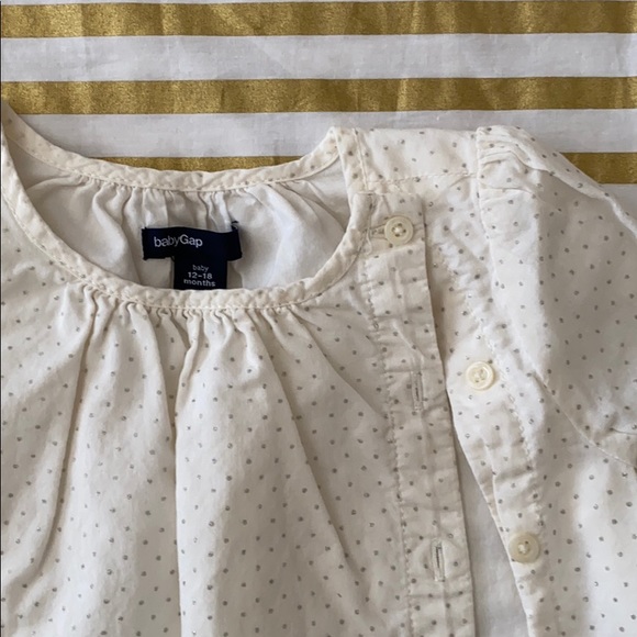 GAP SILVER POLKA DOT BLOUSE - Picture 2 of 6